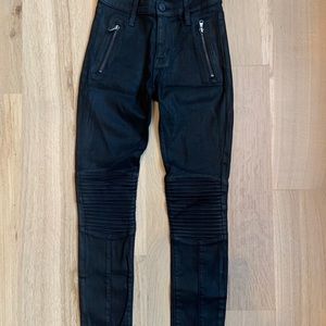 Hudson black moto jeans